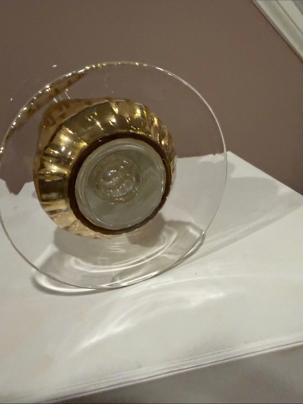 Gold Glass Bubble Candlestick Holders, Set of 2